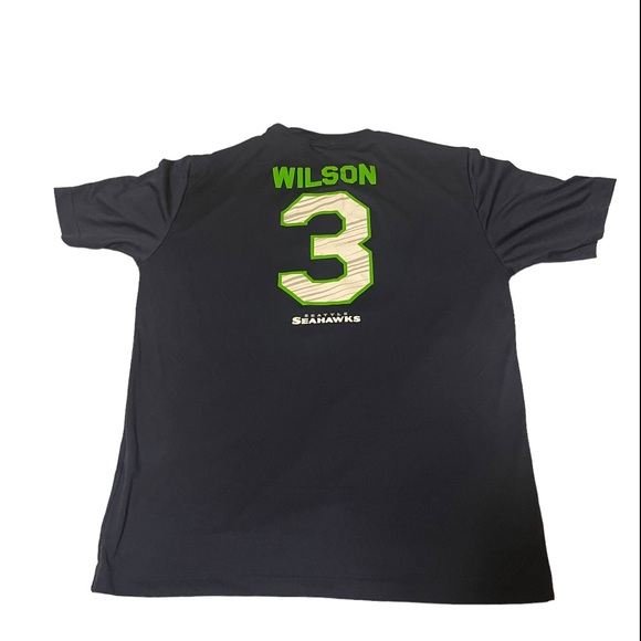 Russell Wilson Shirt Men Small Blue Lightweight NFL Football Seattle Seahawks - Picture 2 of 7